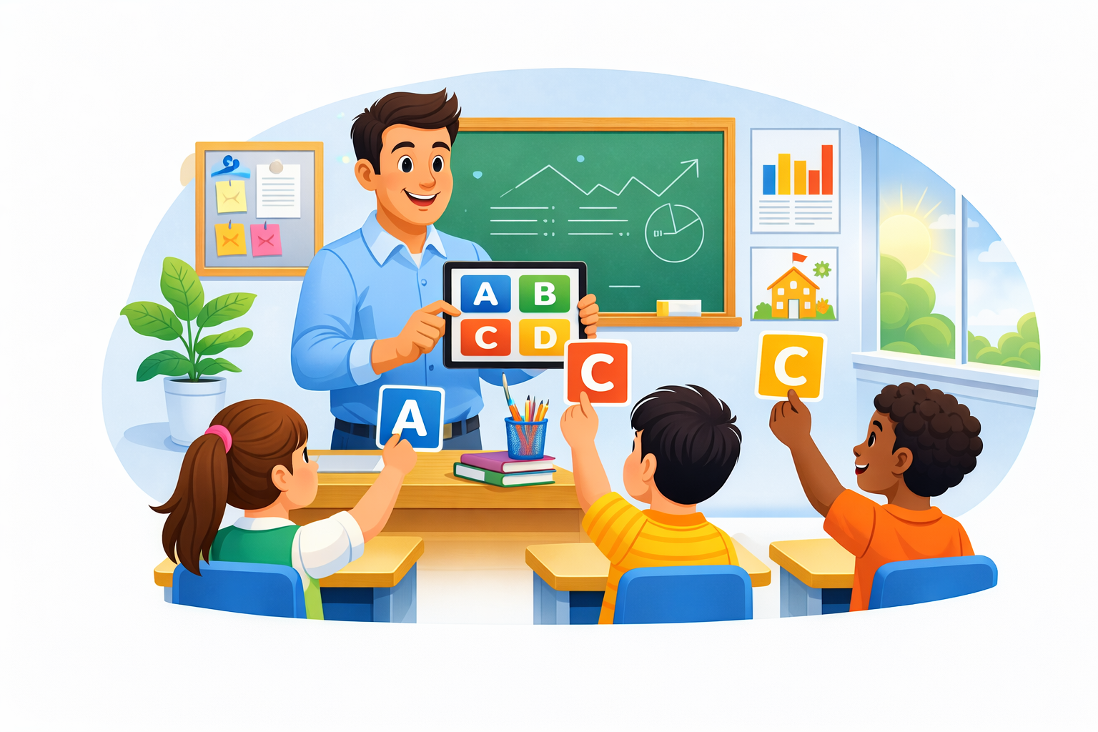 Ilustração de sala de aula